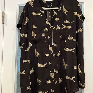 Torrid short sleeve chiffon blouse